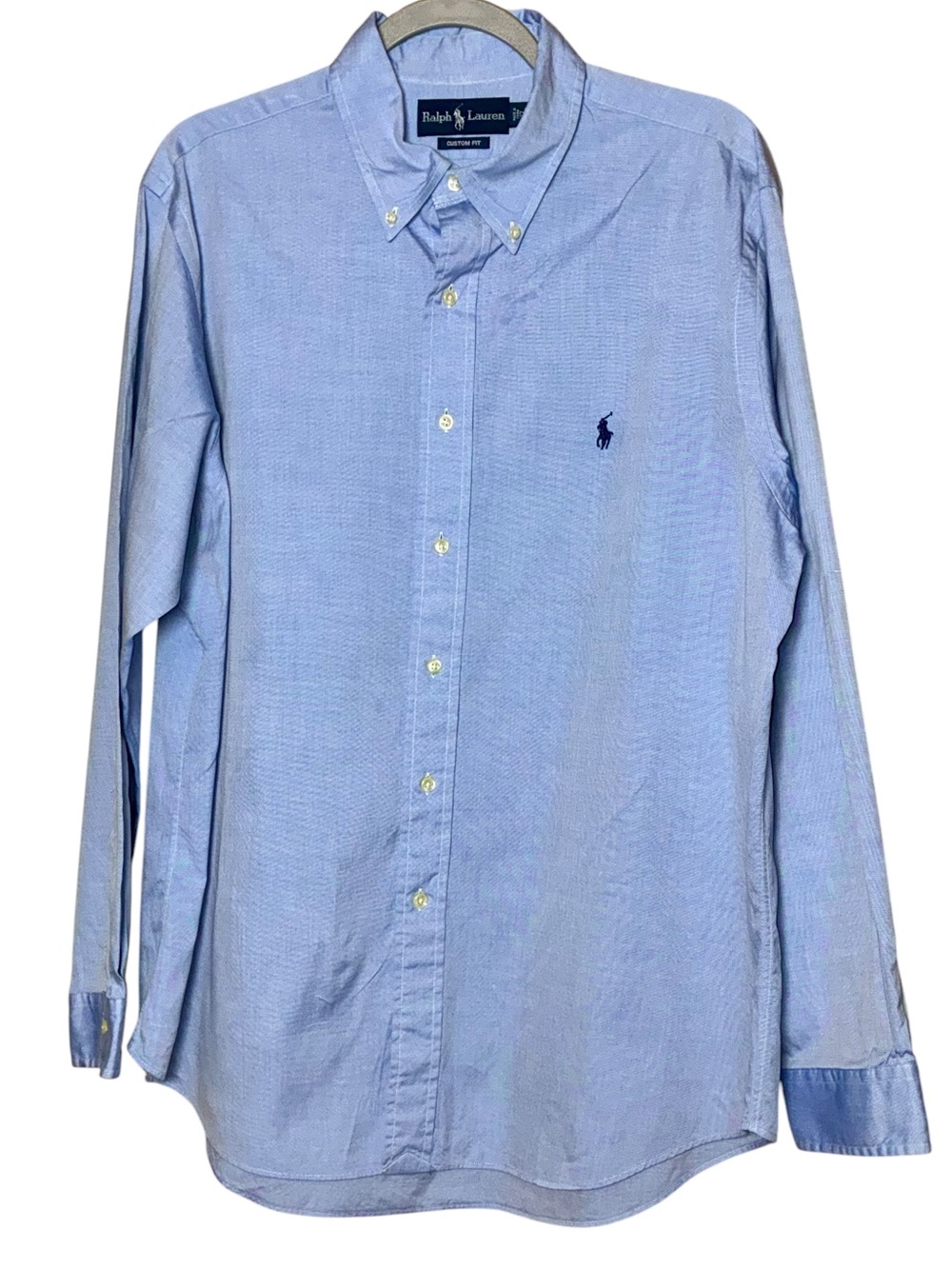 ralph lauren blue label custom fit button down long sleeve shirt Size 17 34/35